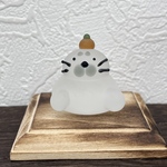 【JINガラス 気まぐれ試作室】お正月 鏡餅 アザラシ サンドブラスト加工  12月25日迄の販売