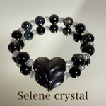 アイアゲート　ハート　ブレスレット　人気　　天眼石　　　　天然石ブレスレット　大人かわいい　　Selene crystal