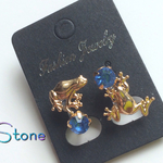 【送料無料】再販【カエルシリーズ】Stone(樹脂イヤリング)