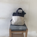 年末SALE］リネンウールの　　"マチたっぷりのお散歩BAG” 