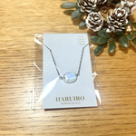 レインボー🌈ムーンストーンネックレス50センチ/サージカルステンレス