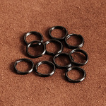 10個セット 鉄製 ブラック 二重リング（直径10mm）黒色 小さい ダブルリング カスタムパーツ キーホルダー キーリング 二重カン 材料