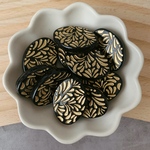 再販3} 10pcs antique oval flat beads goldline 