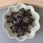 10pcs antique star  goldline  charm