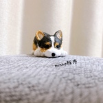 コーギー　トライカラー　犬　子犬　ミニチュア　フィギュア　置物　オブジェ