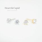 【Heart&Cupid】 つけっぱなしOK！極小　一粒ピアス　３ｍｍ　サージカルステンレス　金属アレルギー対応　小さい　小粒