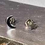1160.SUS304お月様とお星様のアシンメトリーピアス