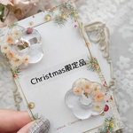 ※ネジバネイヤリング🎄クリア×オレンジかすみ草🎄金具変更不可