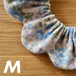 猫用ザビエル首輪《M》コーデュロイ  リトルフラワー  グレーアイリス