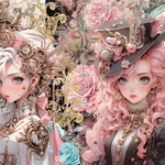 デザインペーパー 　POP GIRL STEAMPUNK PINK