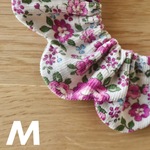 猫用ザビエル首輪《M》コーデュロイ  リトルフラワー  シャビーライラック