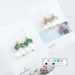フローライトドロップピアス【送料無料】標準ピアス・イヤリング・ノンホール・チタンピアス・樹脂ピアス