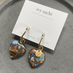 ピアス チタンピアス 金属アレルギー対応 フープピアス ゴールド 冬 ハート クリスマス プレゼント ギフト 結婚式 フォーマル ブルー