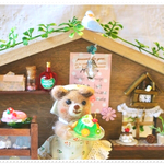 のはら日和＊野原の小さなゼリー屋さん　　　ミニチュア　羊毛フェルト　壁掛け飾り物　
