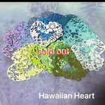ダイカット・Hawaiian Heart 20枚・コラージュ・カード作り・ラッピング装飾・ハンドメイド