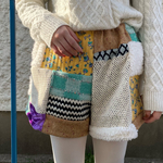 もこもこパッチワークショートパンツ