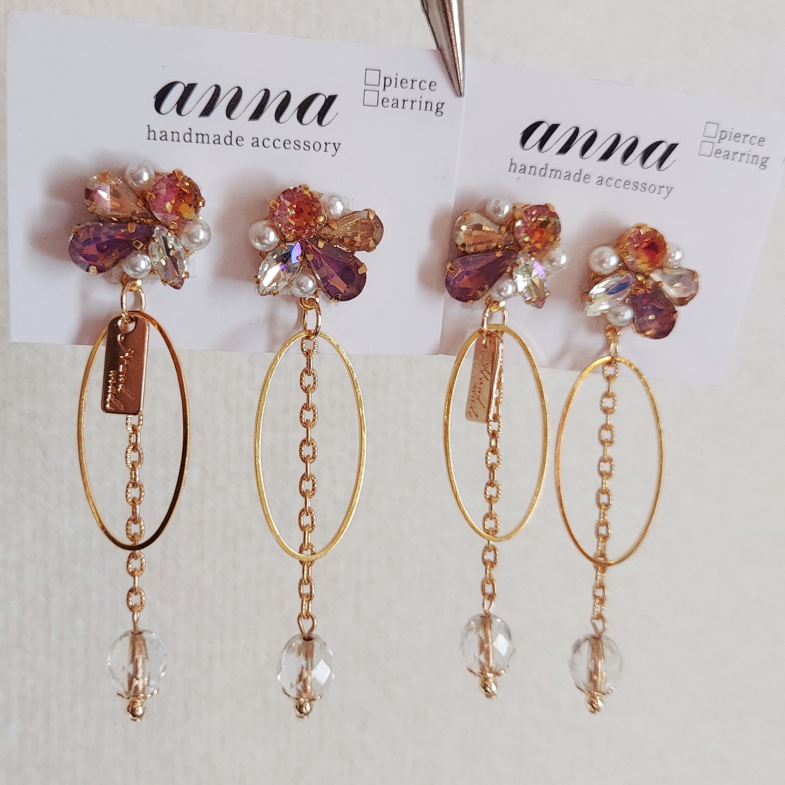 ビジューイヤリングの人気通販 | minne 国内最大級の