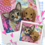mugikoto様専用オーダーにゃんこ わんこ羊毛フエルトストラップ