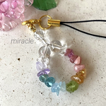 【厄除け＊幸運＊開運】七色ストラップ♡天然石ストラップ　NSW213 再販