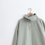 SALE★ LADY'S★イージーケアツイルの2WAYオフタートルプルオーバー/セージグリーン