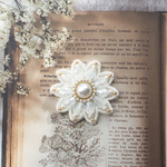 ビーズ刺繍ブローチ（パール/上品/フォーマルに/発表会/結婚式/入学/卒業/入園/卒園/マグネットブローチ）