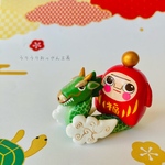 辰にのった福おっさん置物