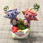 ⚠️容器変更☆辰年鏡餅ちゃん　完成済　お正月飾り　十二支　干支　ミニチュア　樹脂粘土　粘土細工　こねこねくらぶ　迎春準備