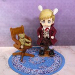 小人のカーペット（水色）　ドールハウス用ミニチュア絨毯