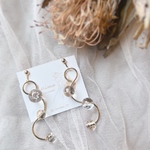 新作♡ロングアクセサリー×球体×クリア×ゴールド レジン イヤリング ピアス アクセサリー 冬 
