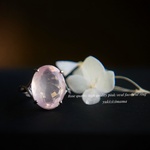 Rose quartz/high quality pink/oval facet cut ring/sv925