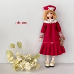 リカちゃん服　ブライス服　アンティーク風ドレス　赤いときめき🌹