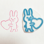 消しゴムはんこ ハートうさちゃん