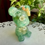 アベンチュリンさざれ石レモンクォーツハートのシェルフラワーくまさん