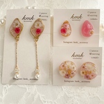  《イヤリング　happybag》イヤリング　レジン　レジンアクセサリー　レジンアクセ　レジンイヤリング　ドライフラワーアクセサリー　ドライフラワー　ハッピーバック　福袋