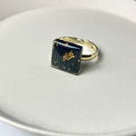 指輪　金箔　黒　ブラック　ゴールドリング
