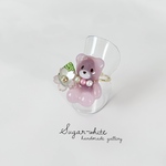 "WARABIMOCHI " bear ring ✵ 三色団子ネックレスの桜わらび餅(こしあん入り) クマさんの指輪 🍡🐻‍❄️フリーリング   テディベア