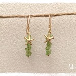 <K14GF>ペリドットヒトデのピアス