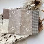 【ブックカバー】文庫本 マーガレット 刺繍 手帳カバー パッチワーク