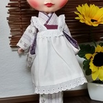 小料理屋の女将さん？　薄紫　薔薇とストライプ