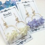 プチフラワー ×フープ  ピアス/イヤリング
