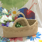 フランスパンもワインもらくらく入る✴︎シンプル麻トート ロング