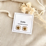 STELLA レトロ プレート×クローバー ピアス/イヤリング