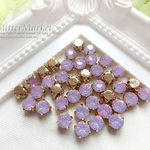￥340→￥300☆30個セット☆6mm ピンクオパール　台座付きアクリルストーン