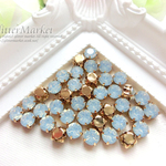 ￥340→￥300☆30個セット☆6mm ホワイトオパール　台座付きアクリルストーン