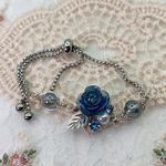 晴天薔薇とアクアオーラのシンプルブレスレット
