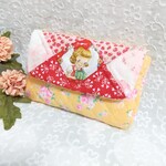 【手作りキット】ふた付きキルトポーチ   イエローのマーガレットちゃん  パッチワークポーチ