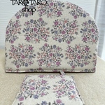ティーコゼー　マット付き　ラベンダー色の小花