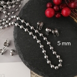 1m【4748】5mm 304ステンレス製 切り売り ボールチェーン シルバー