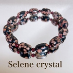 スノーフレークオプシディアン　ガーネット　おすすめ　ブレスレット　大人かわいい　人気　天然石ブレスレット　Selene crystal