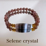 ルチル　天珠形瑪瑙　ブレスレット　天然石ブレスレット　マーブル　おすすめ　Selene crystal